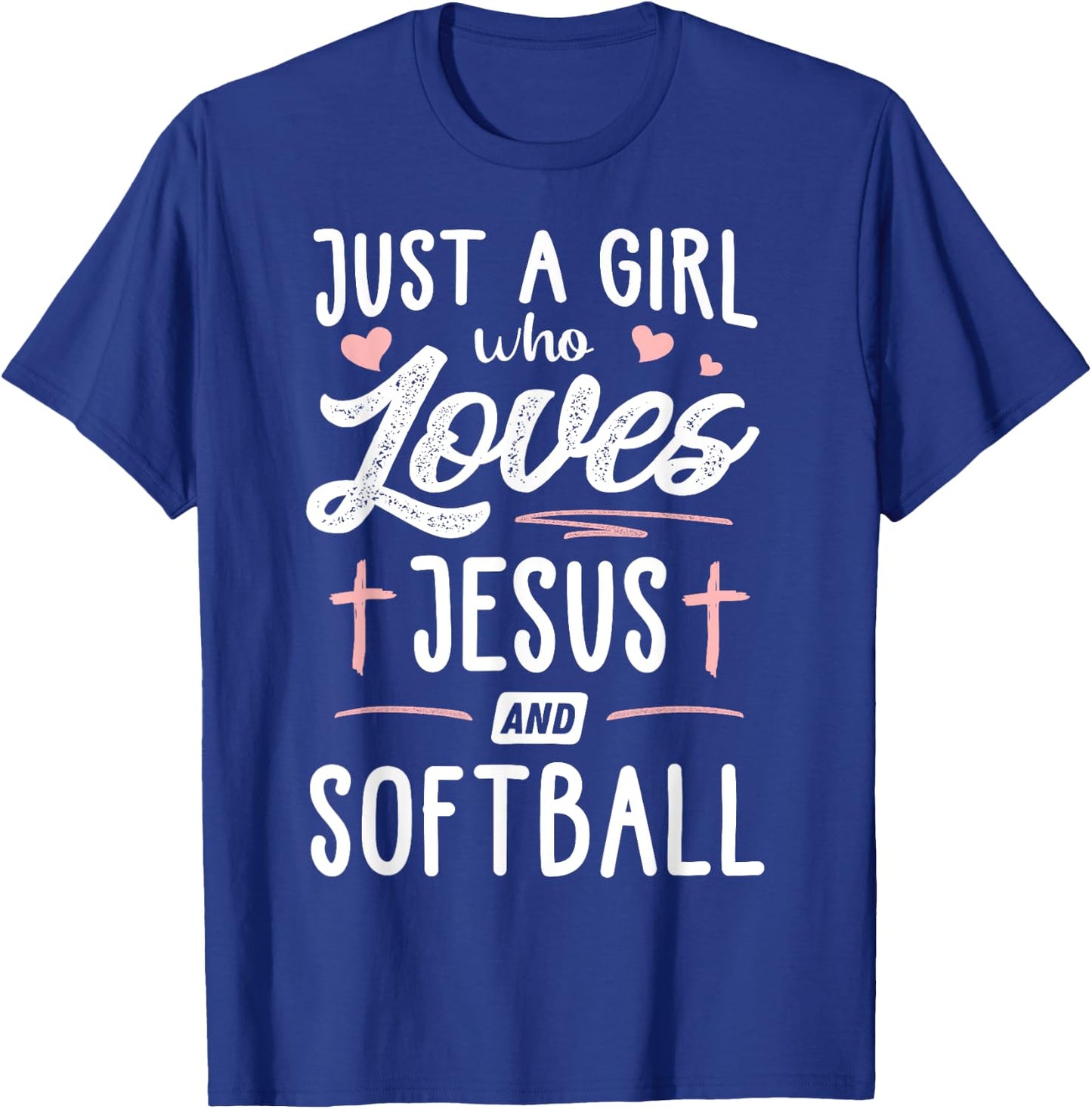 Just A Girl Who Loves Jesus And Softball Gift Women T-Shirt - T-Shirt | Royal