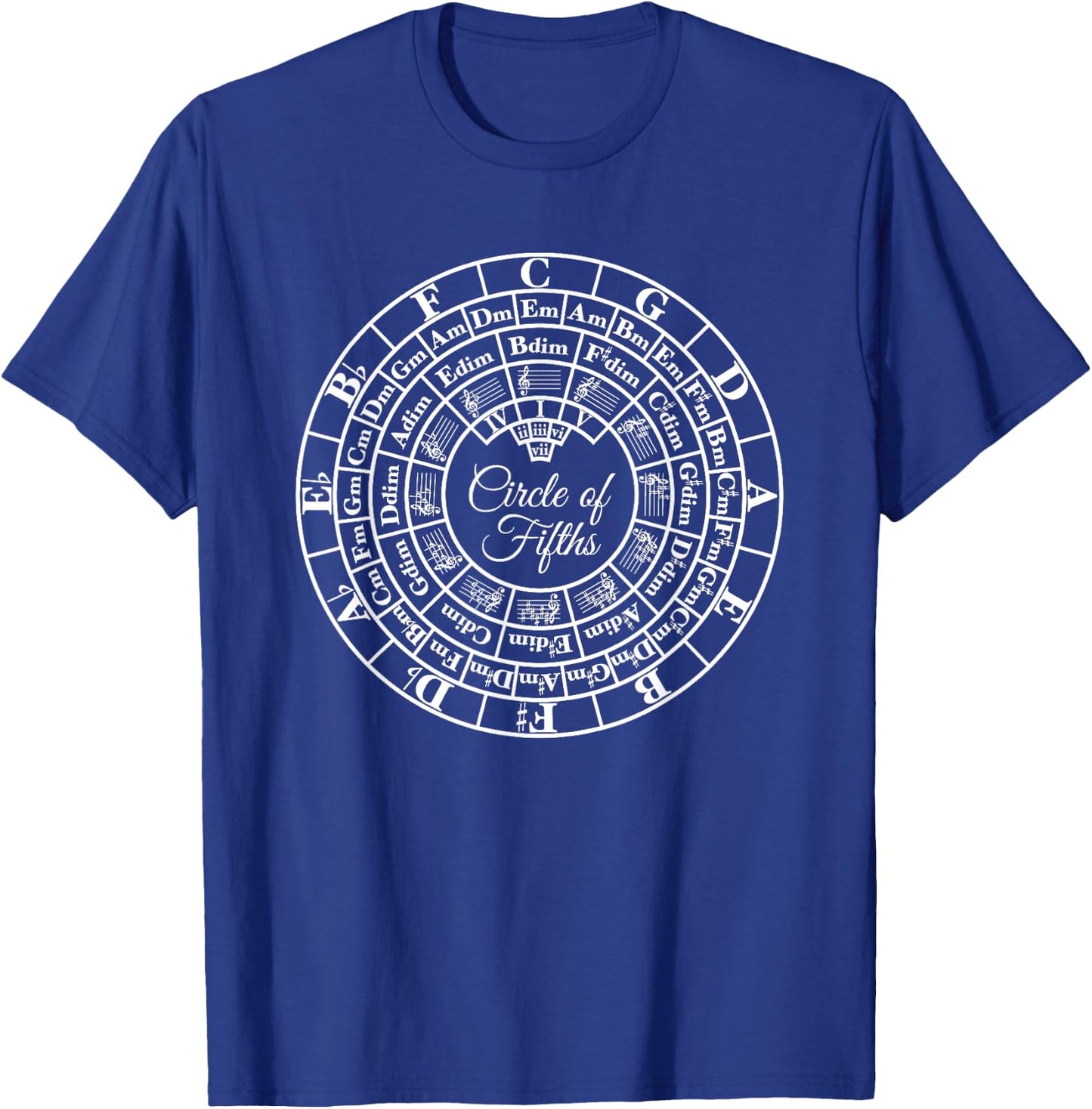 Circle of Fifths Classical Harmony & Theory Chart Music Keys T-Shirt - T-Shirt | Royal