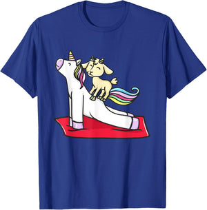 Funny Goat Yoga Spiritual Namaste Unicorn T-Shirt - T-Shirt | Royal