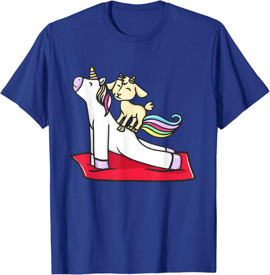 Funny Goat Yoga Spiritual Namaste Unicorn T-Shirt - T-Shirt | Royal