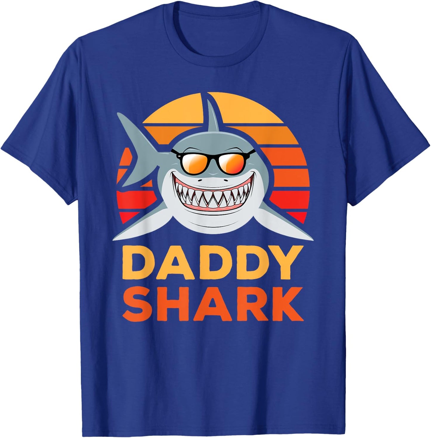 Daddy Shark Vintage Sunset Sunglasses T-Shirt - T-Shirt | Royal