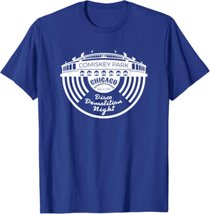 Old Comiskey Park Shirt Vintage Disco Demolition Night T-Shirt - T-Shirt | Royal