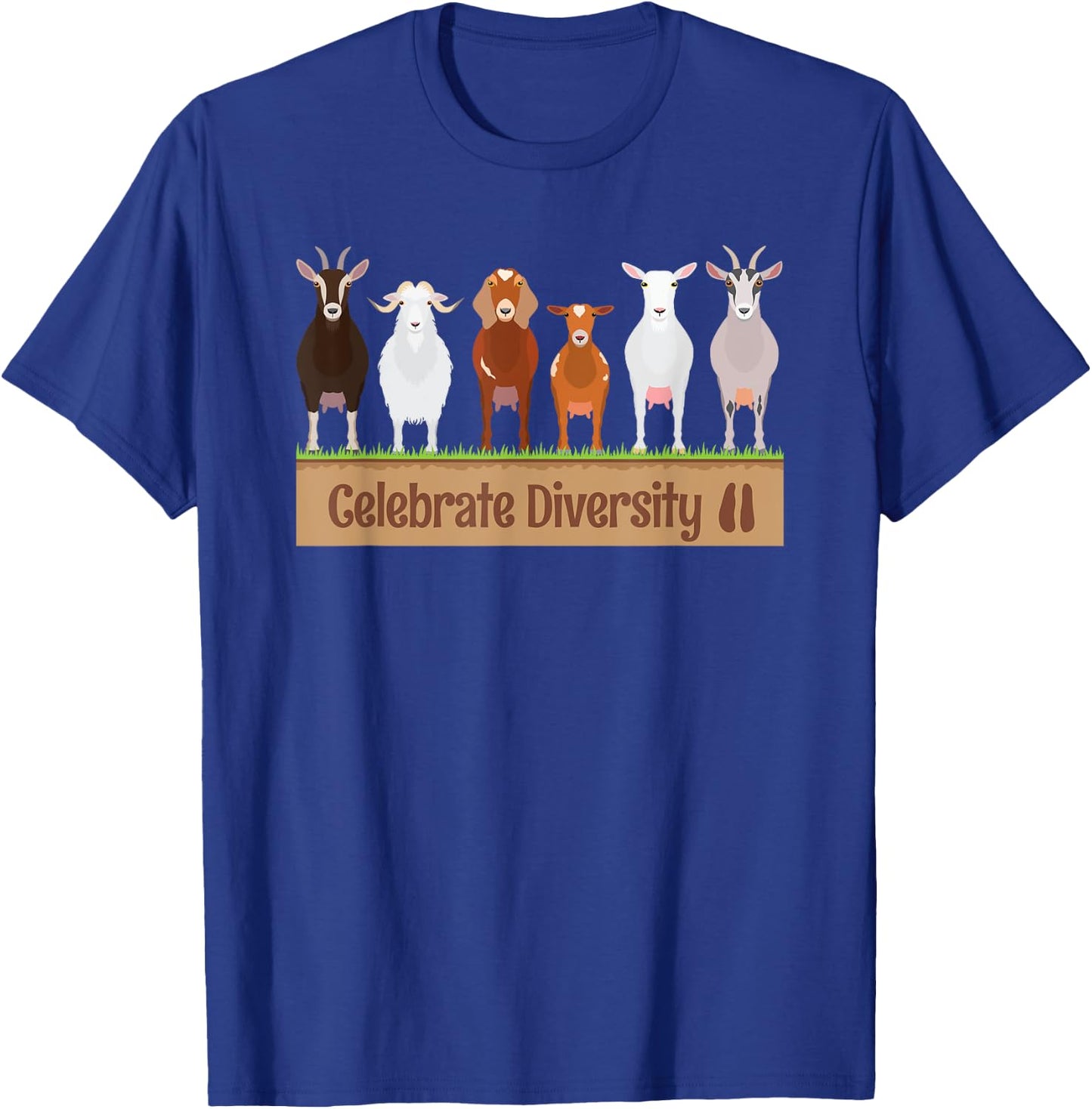 Celebrate Diversity Pet Funny Goats Shirts for Goat Lovers T-Shirt - T-Shirt | Royal