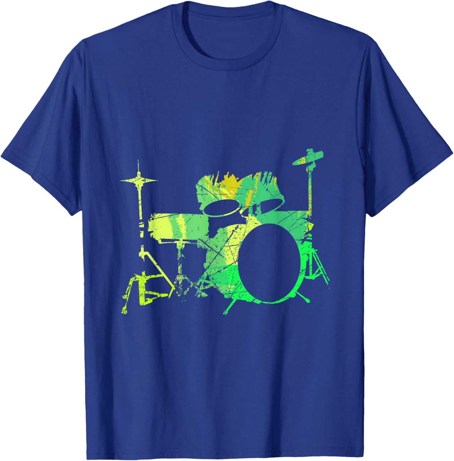 Cool Drum Kit Percussion Vintage Retro Drummer T-Shirt - T-Shirt | Royal