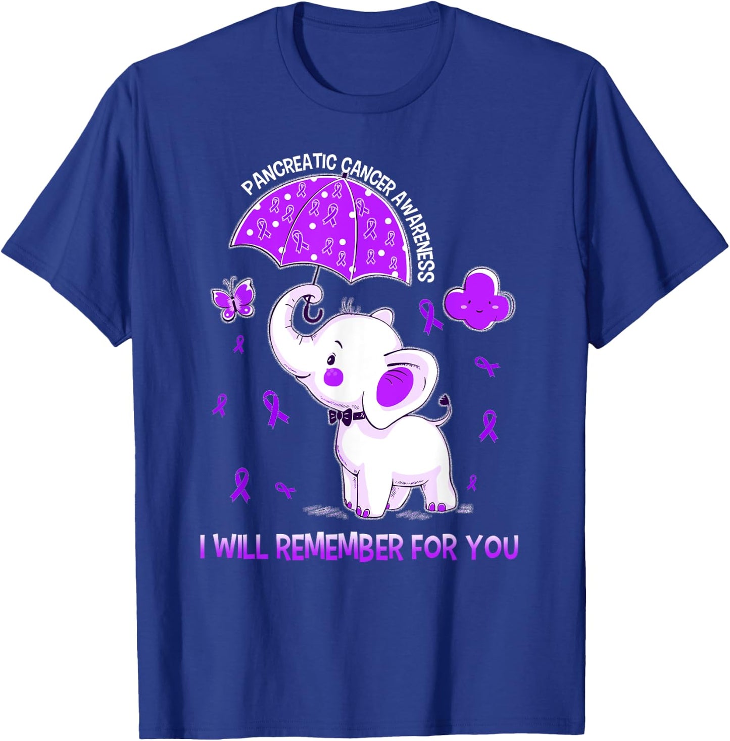 Pancreatic Cancer Awareness Elephant T-Shirt - T-Shirt | Royal