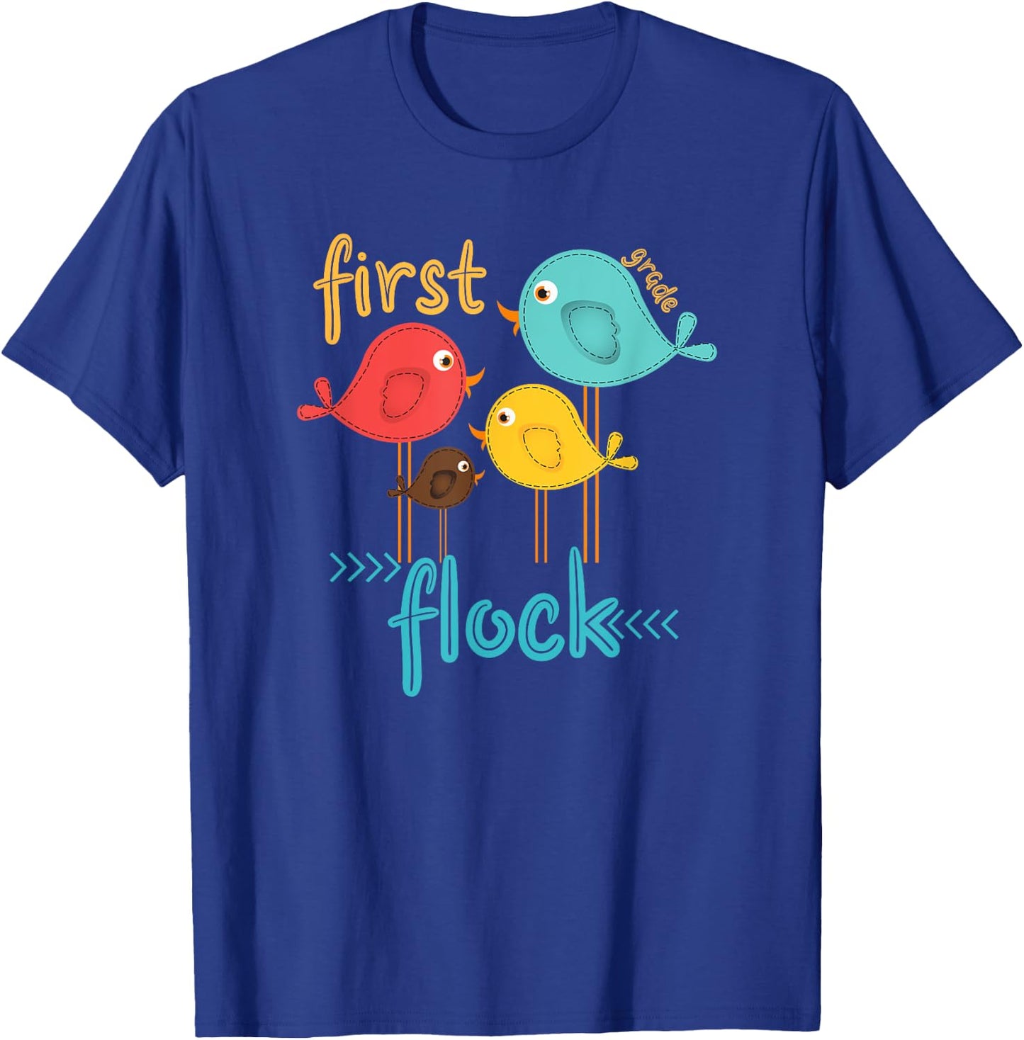 First Grade Teacher First Grade Flock Women Kids T-Shirt - T-Shirt | Royal