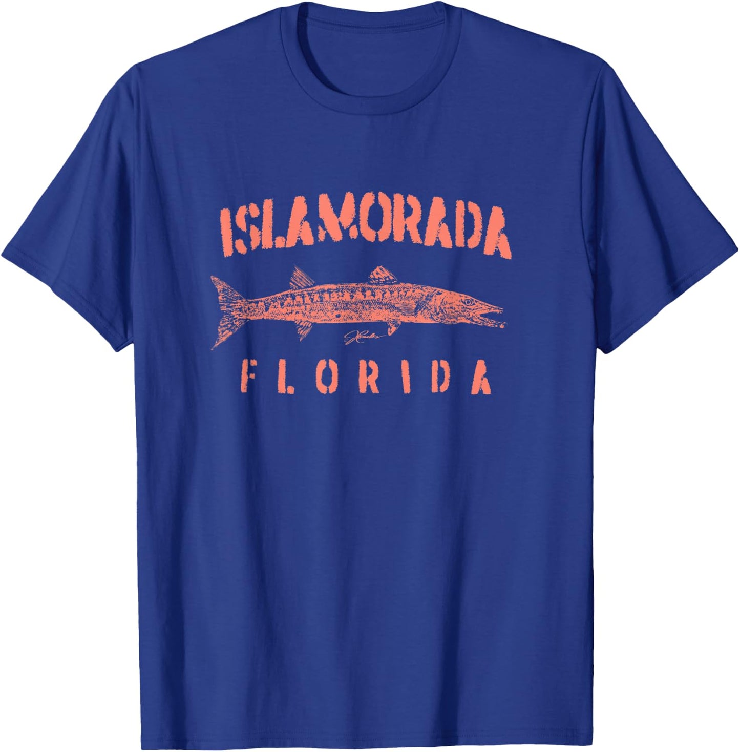 JCombs: Islamorada, FL, Great Barracuda (Distressed) T-Shirt - T-Shirt | Royal