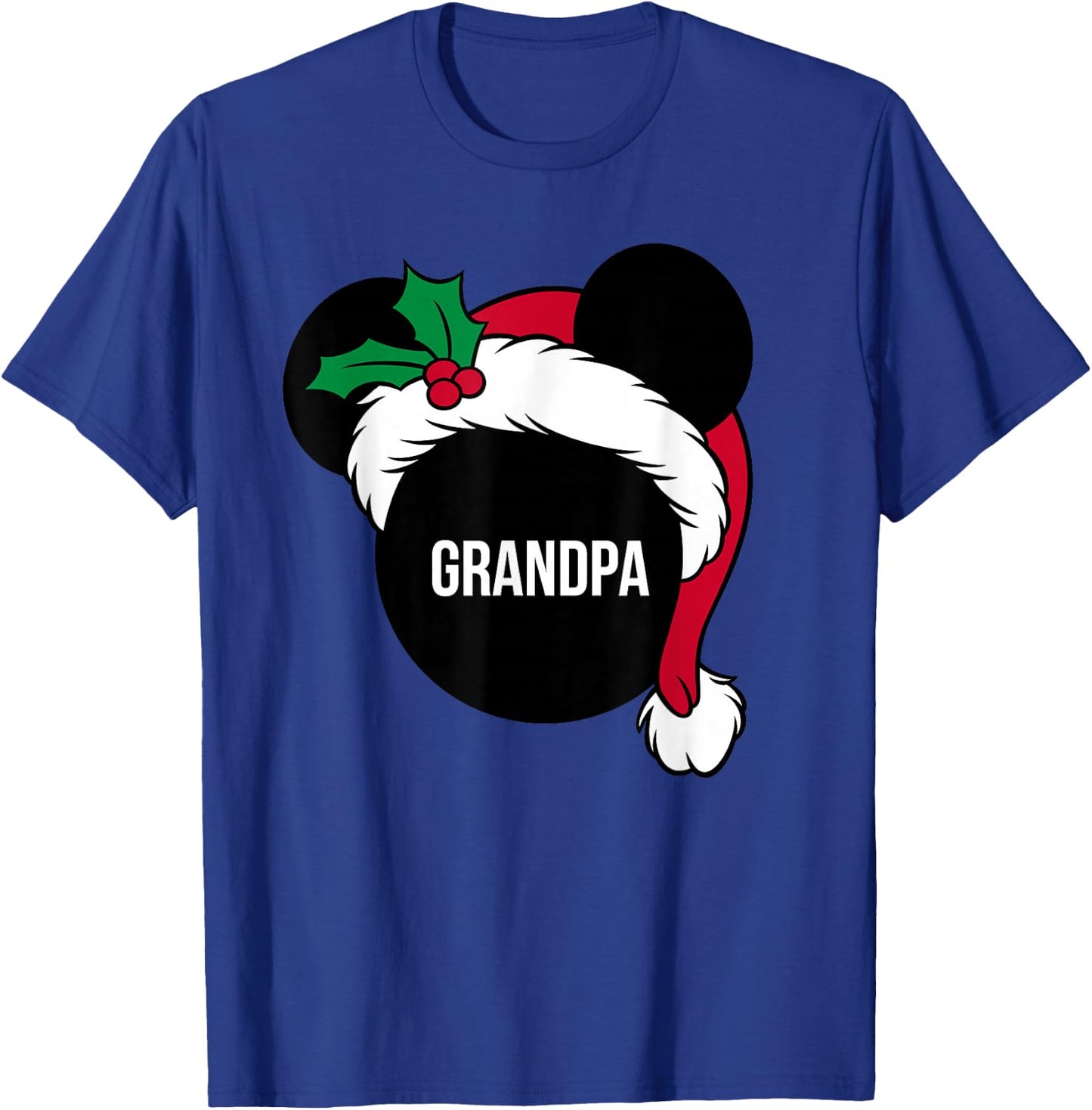 Disney Santa Hat Mickey Christmas Family Matching Grandpa T-Shirt - T-Shirt | Royal