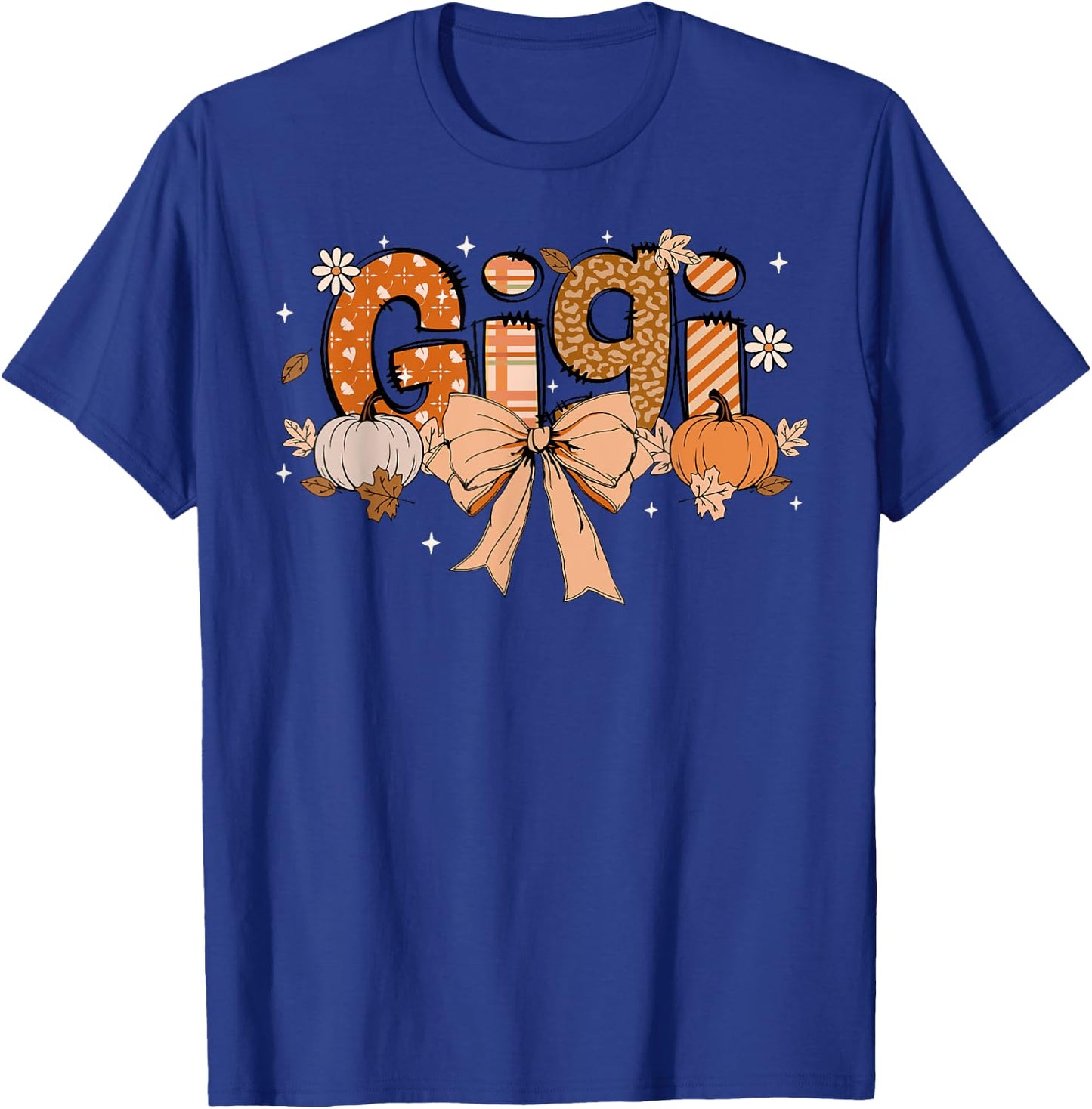 Gigi Pumpkin Fall Coquette Bow Thanksgiving Mom Women T-Shirt - T-Shirt | Royal