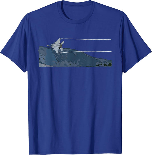 Flying the Mach Loop | F-15 Eagle Jet Fighter Airplane T-Shirt - T-Shirt | Royal