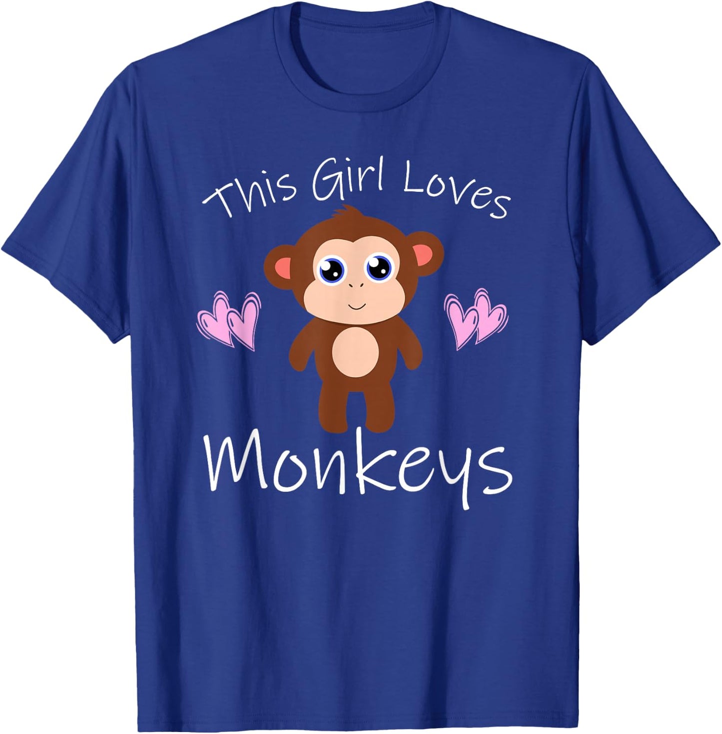 Monkey THIS GIRL LOVES MONKEYS Cute Kids Mom Gift T-Shirt - T-Shirt | Royal
