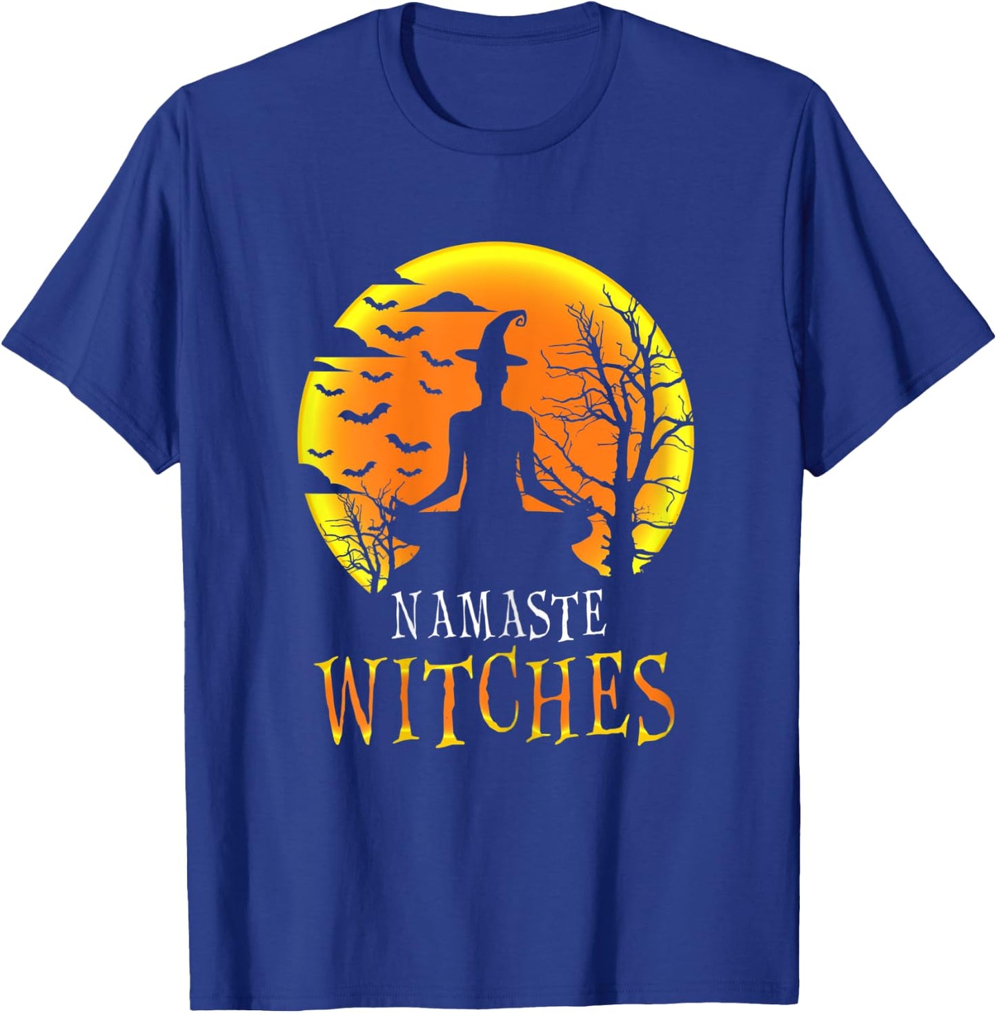 Yoga Funny Namaste Witches Halloween Girls Women Gift T-Shirt - T-Shirt | Royal