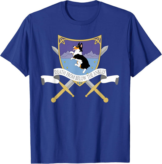 Funny Vintage Coat Of Arms Black Tricolor Corgi Dog Lover T-Shirt - T-Shirt | Royal