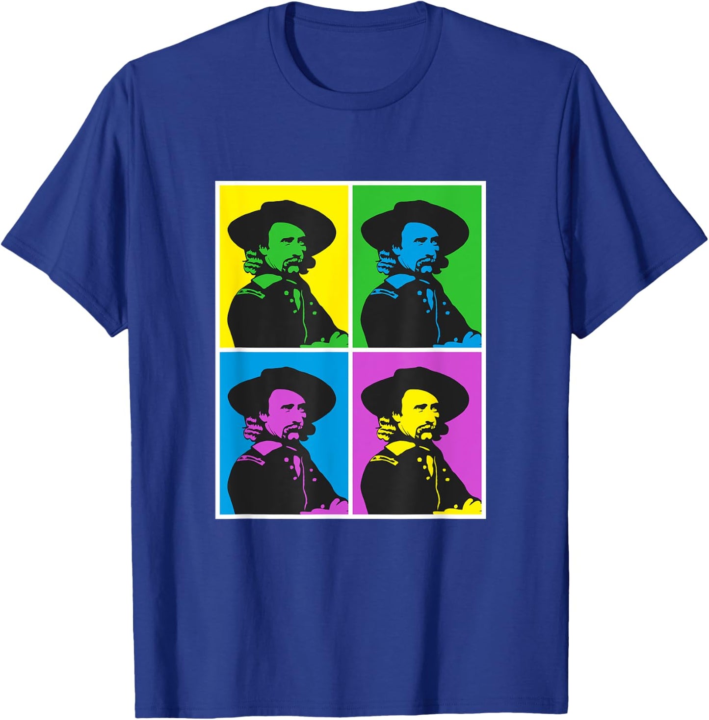 George Armstrong Custer Pop Art Poster Style T-Shirt - T-Shirt | Royal