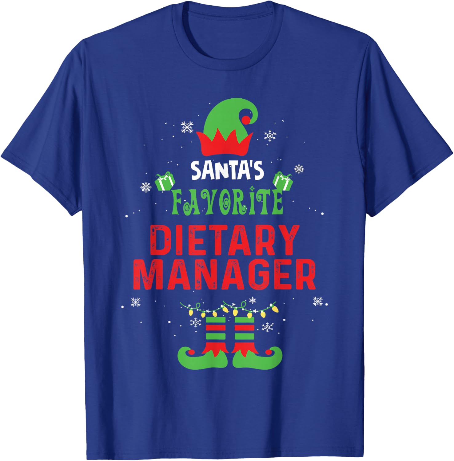 Santa's Favorite Dietary Manager Funny Family Xmas T-Shirt - T-Shirt | Royal