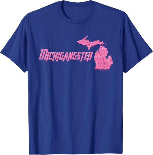 Michigangster Detroit Michigan Midwest Mitten T-Shirt - T-Shirt | Royal