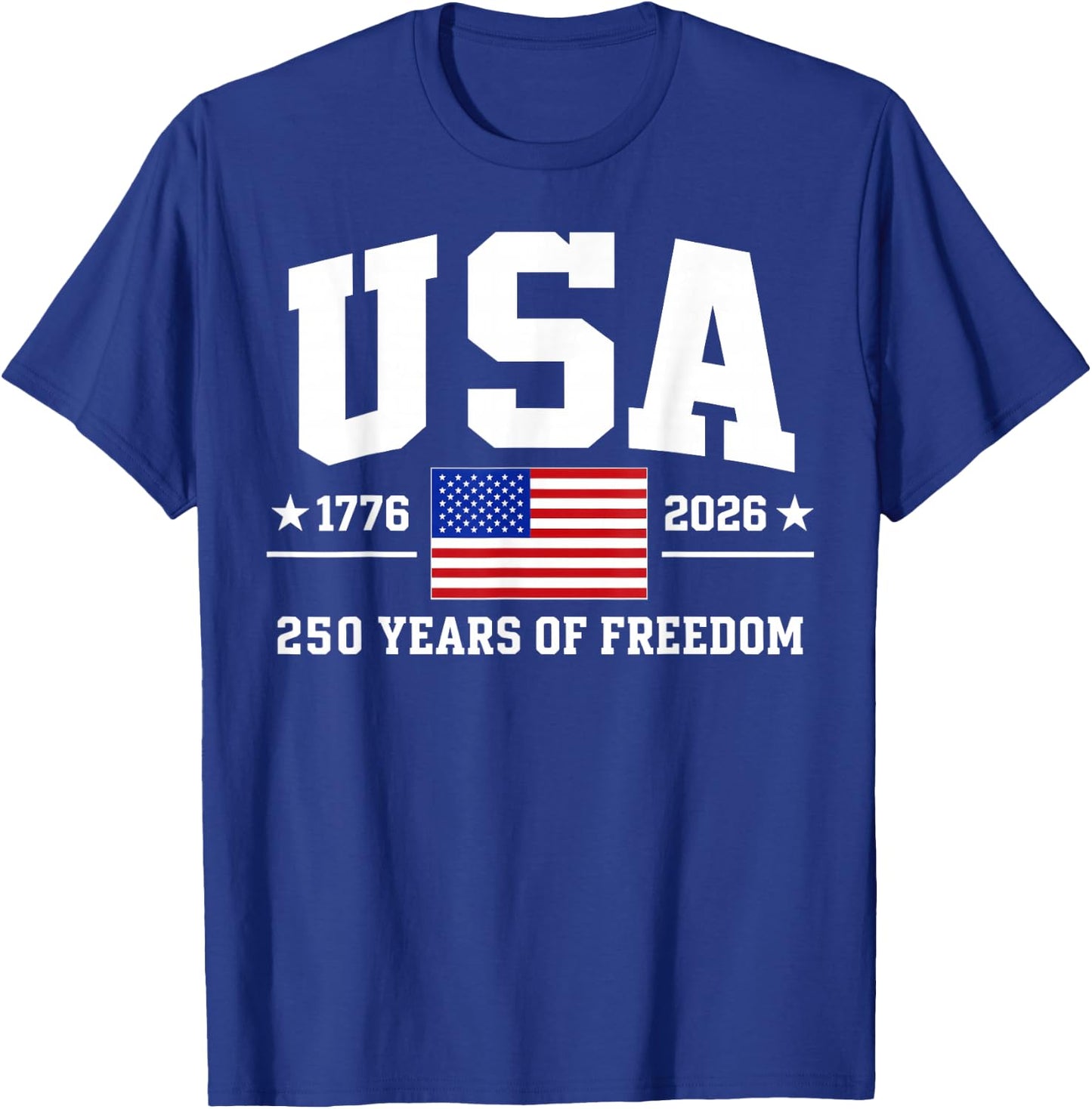 Patriotic USA 1776-2026 American Flag, 4th of July T-Shirt - T-Shirt | Royal