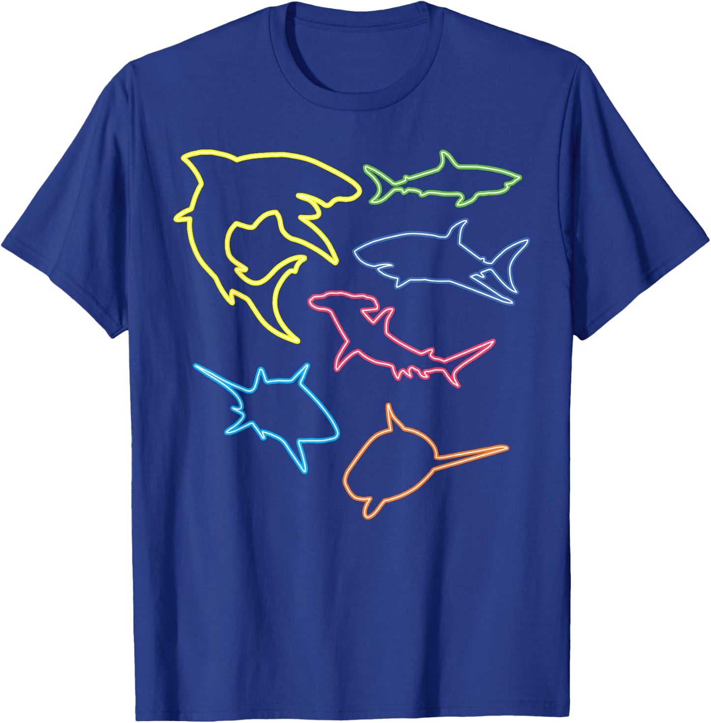 Shark Lovers Retro Fun Shark Gift Design 4 Shark Fans T-Shirt - T-Shirt | Royal