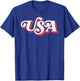 Vintage USA Retro Typography Patriotic 4th of July 80's T-Shirt - T-Shirt | Royal