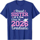 Proud Sister Class of 2026 Siblings Senior Graduate Gifts T-Shirt - T-Shirt | Royal