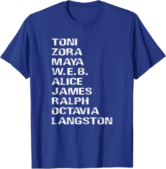 Famous Black Authors of the 20th Century T-Shirt - T-Shirt | Royal