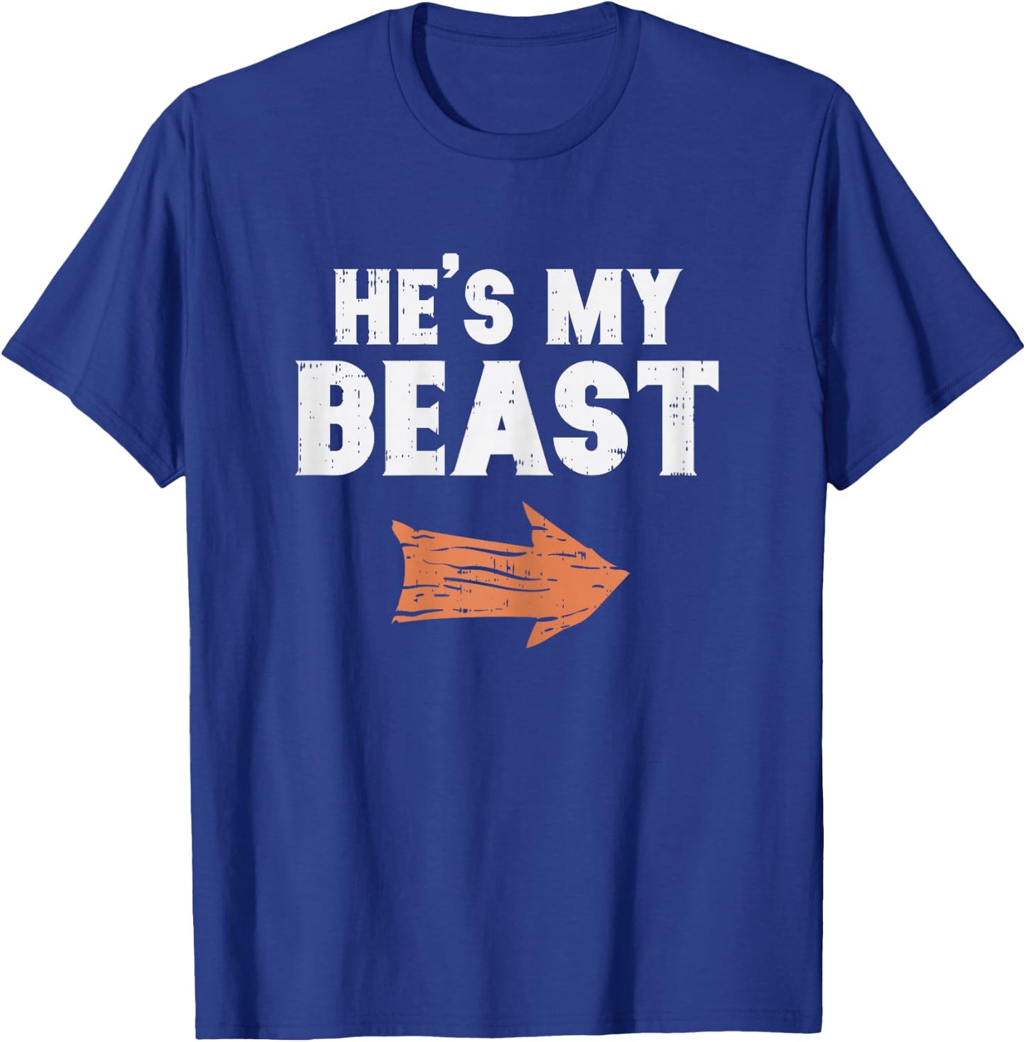 He's My Beast Matching Couple Halloween Costume Husband Wife T-Shirt - T-Shirt | Royal