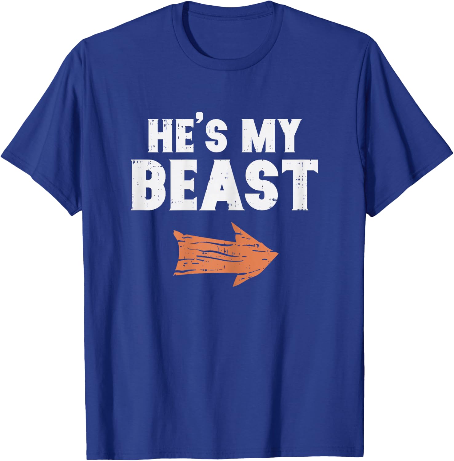 He's My Beast Matching Couple Halloween Costume Husband Wife T-Shirt - T-Shirt | Royal