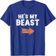 He's My Beast Matching Couple Halloween Costume Husband Wife T-Shirt - T-Shirt | Royal