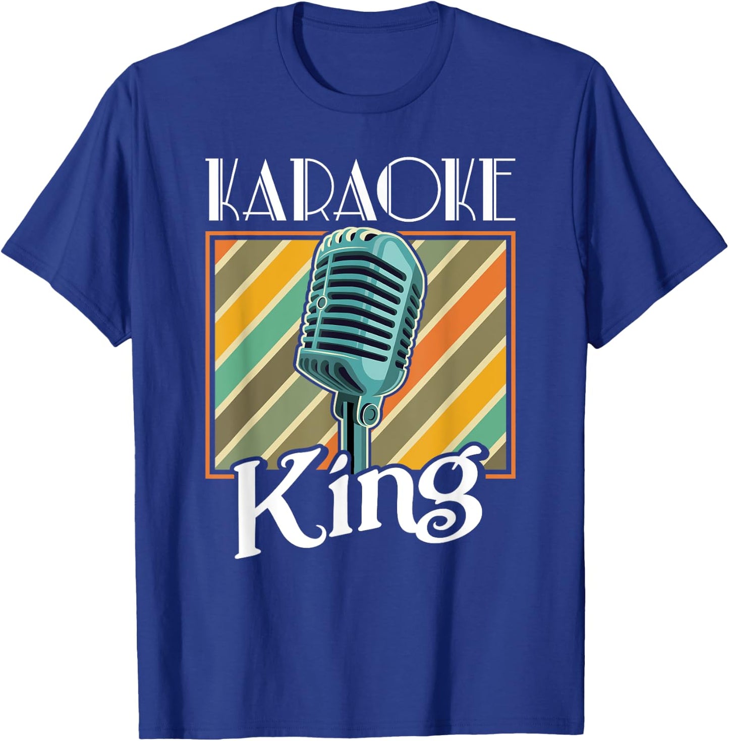 Karaoke King Retro Karaoke Microphone Singer T-Shirt - T-Shirt | Royal