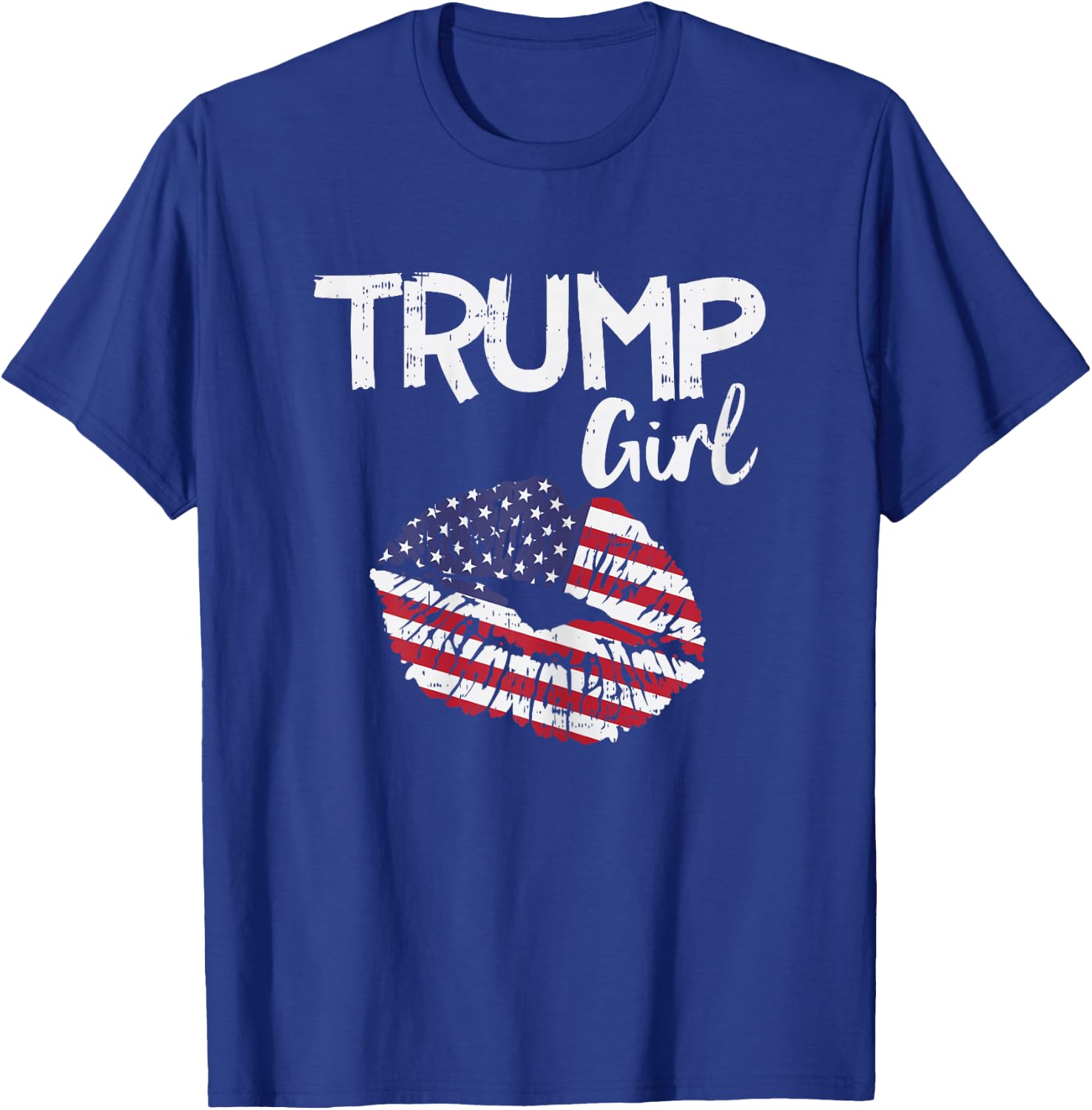Trump Girl Lips USA Flag Pro Vote For Donald 2020 GOP Gift T-Shirt - T-Shirt | Royal