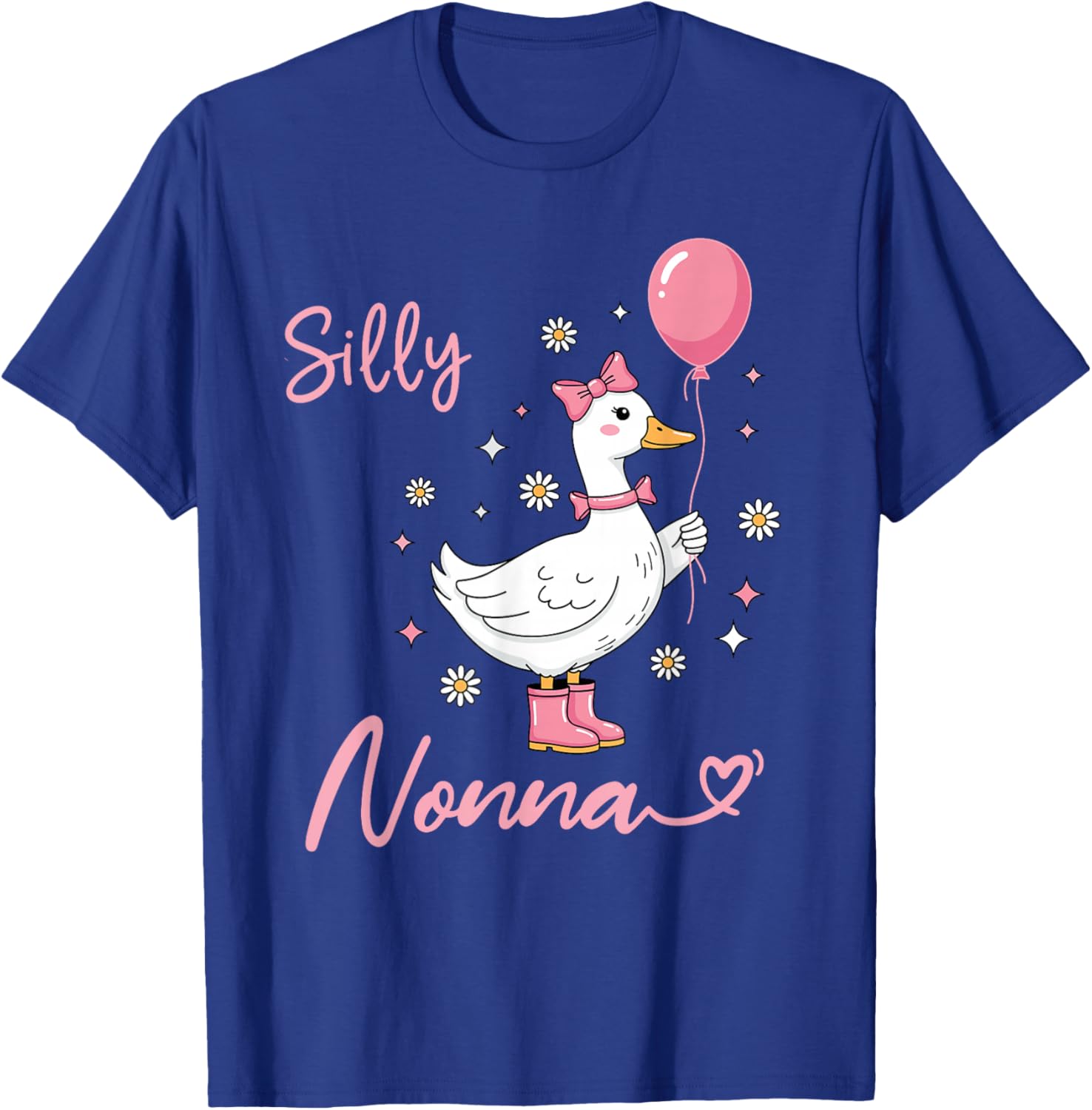 Silly Nonna Cute Goose Grandmother Family Matching Birthday T-Shirt - T-Shirt | Royal
