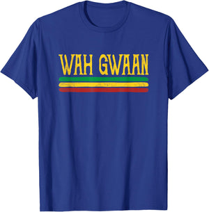 Wah Gwaan Funny Jamaica jamaican Colors Rasta Reggae T-Shirt - T-Shirt | Royal