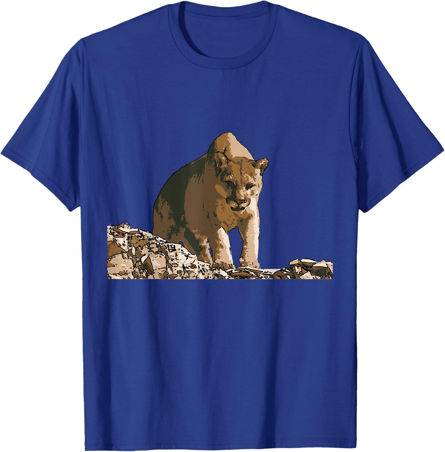 Mountain Lion Wildlife Poster T-Shirt - T-Shirt | Royal