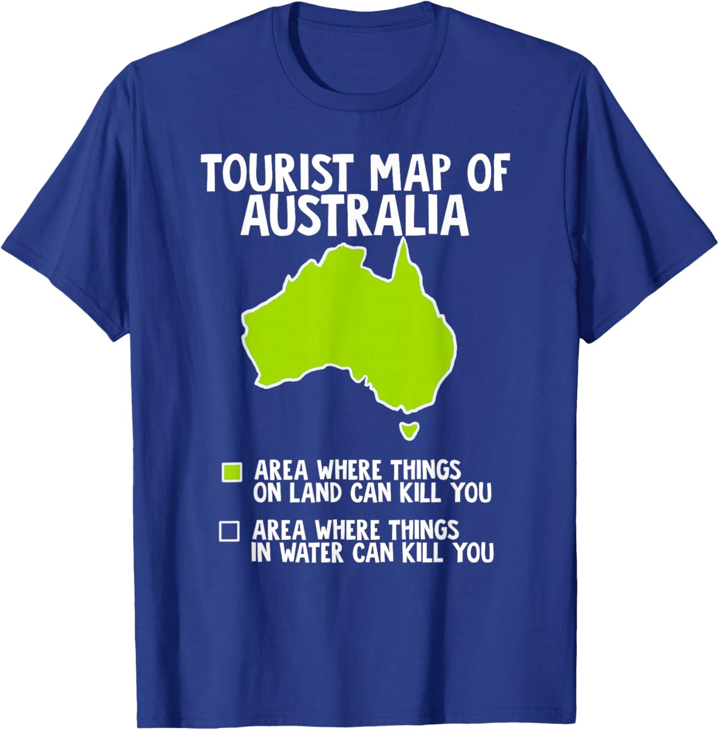 Funny Tourist Map of Australia T-Shirt - T-Shirt | Royal