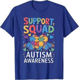 Autism Awareness Support Squad T-Shirt - T-Shirt | Royal