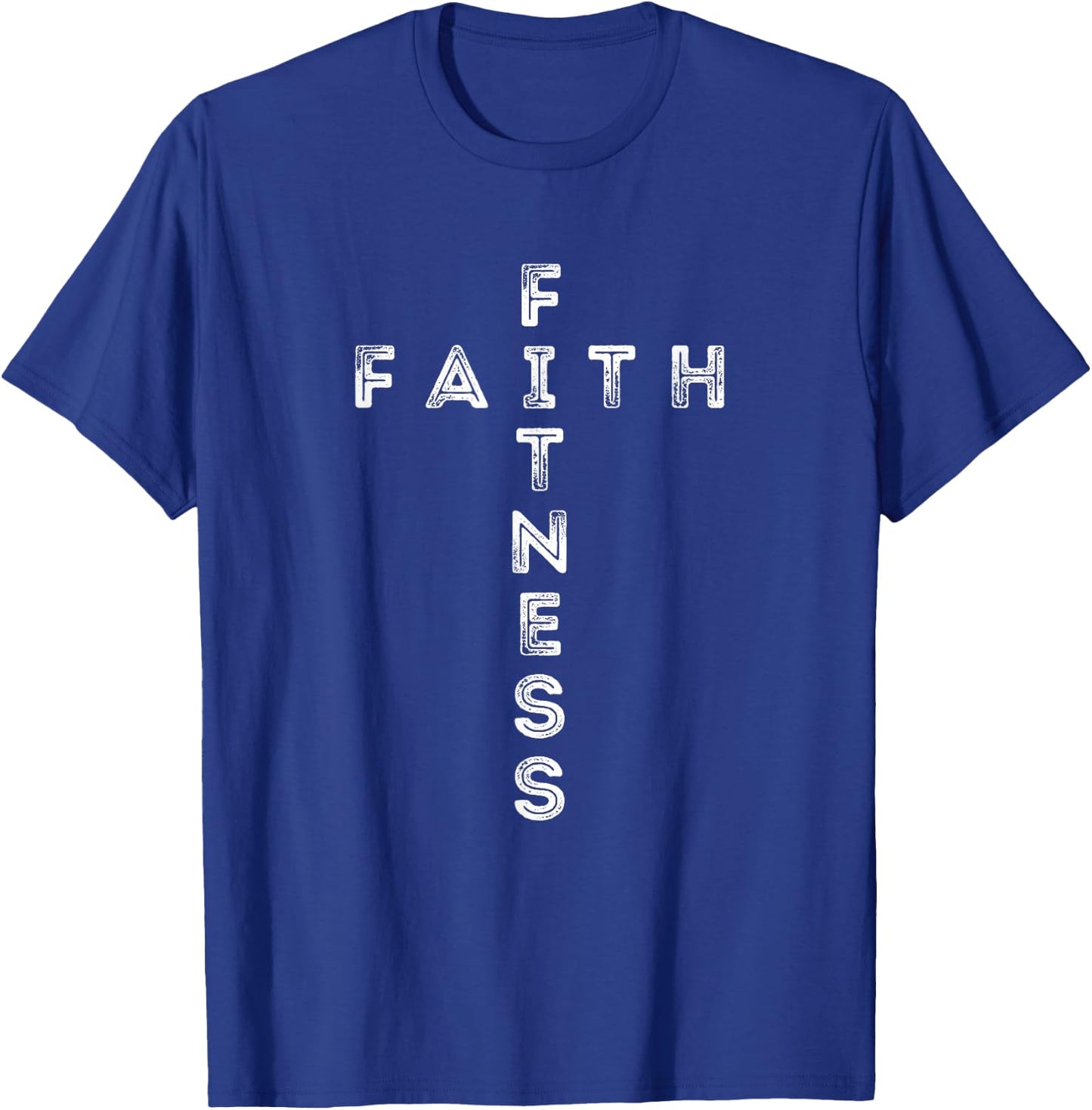 Faith Fitness Cross Christian Workout T-Shirt - T-Shirt | Royal