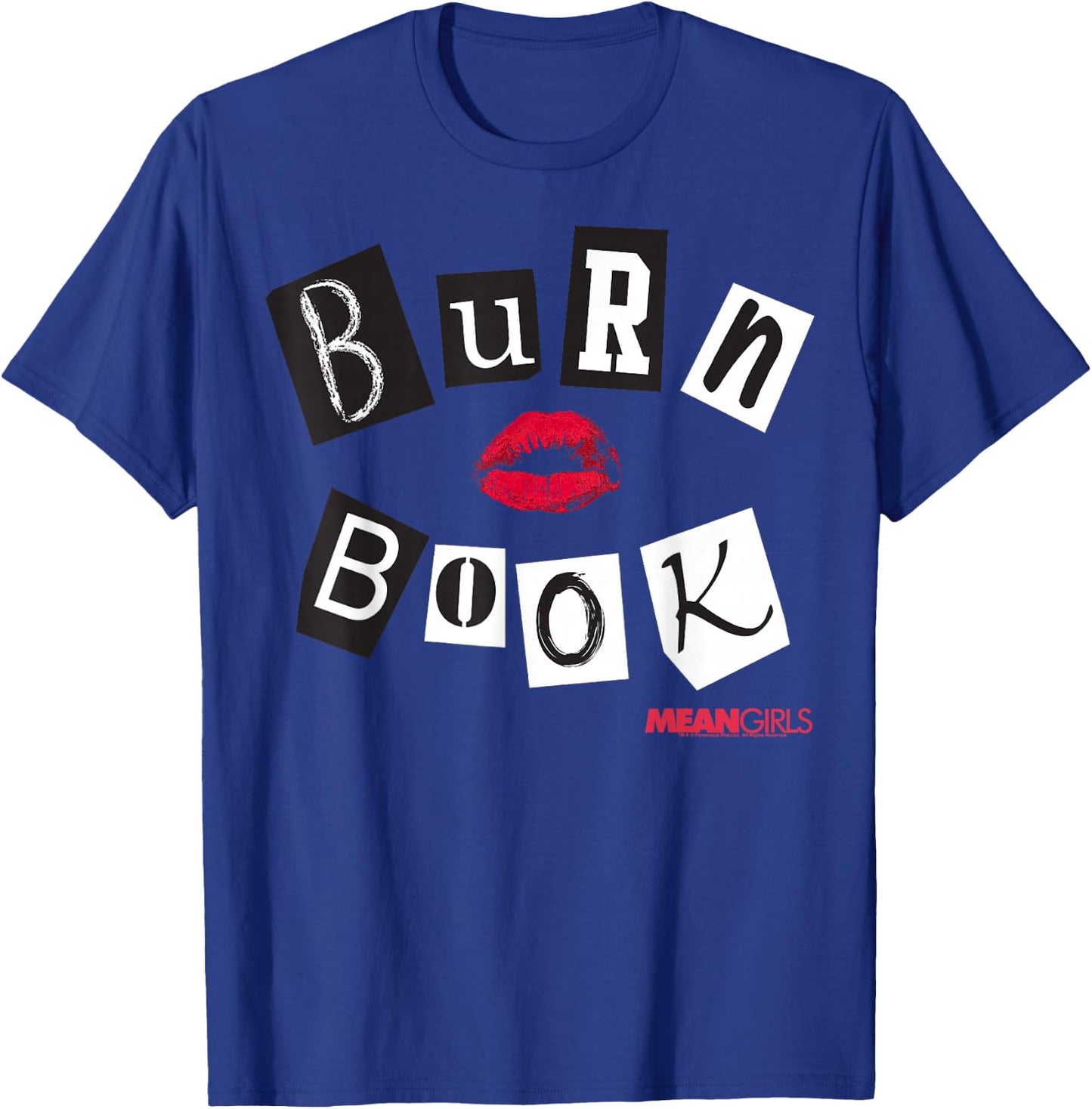 Mean Girls Burn Book Cover Kissy Lips Logo T-Shirt - T-Shirt | Royal