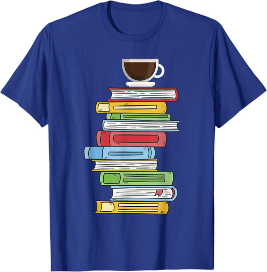 Books & Coffee - Reading Literature Education T-Shirt - T-Shirt | Royal