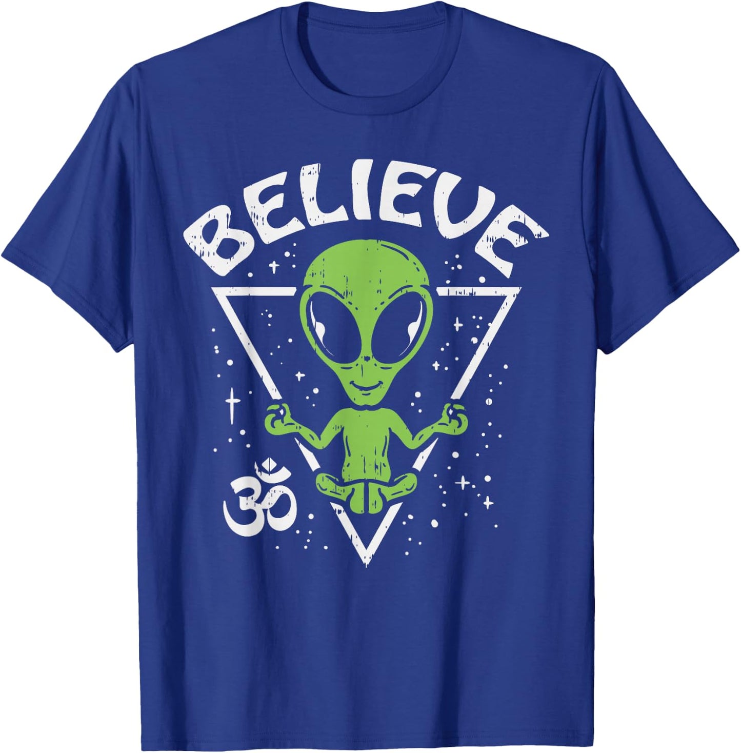 Meditating Alien Believe Zen Inner Peace ET Ufo Yoga Om T-Shirt - T-Shirt | Royal