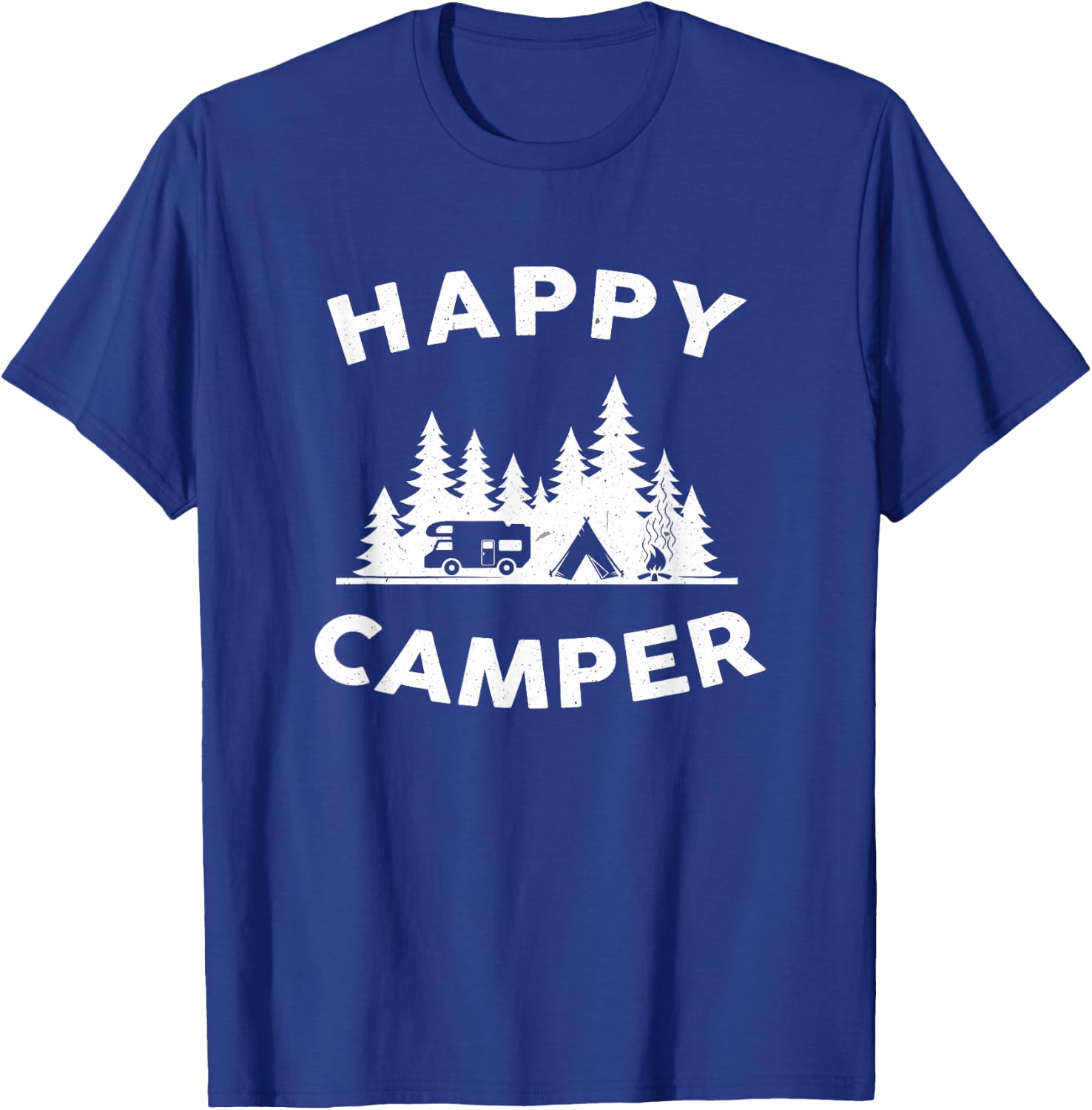 Happy Camper - Camping , Women, and Kids T-Shirt - T-Shirt | Royal