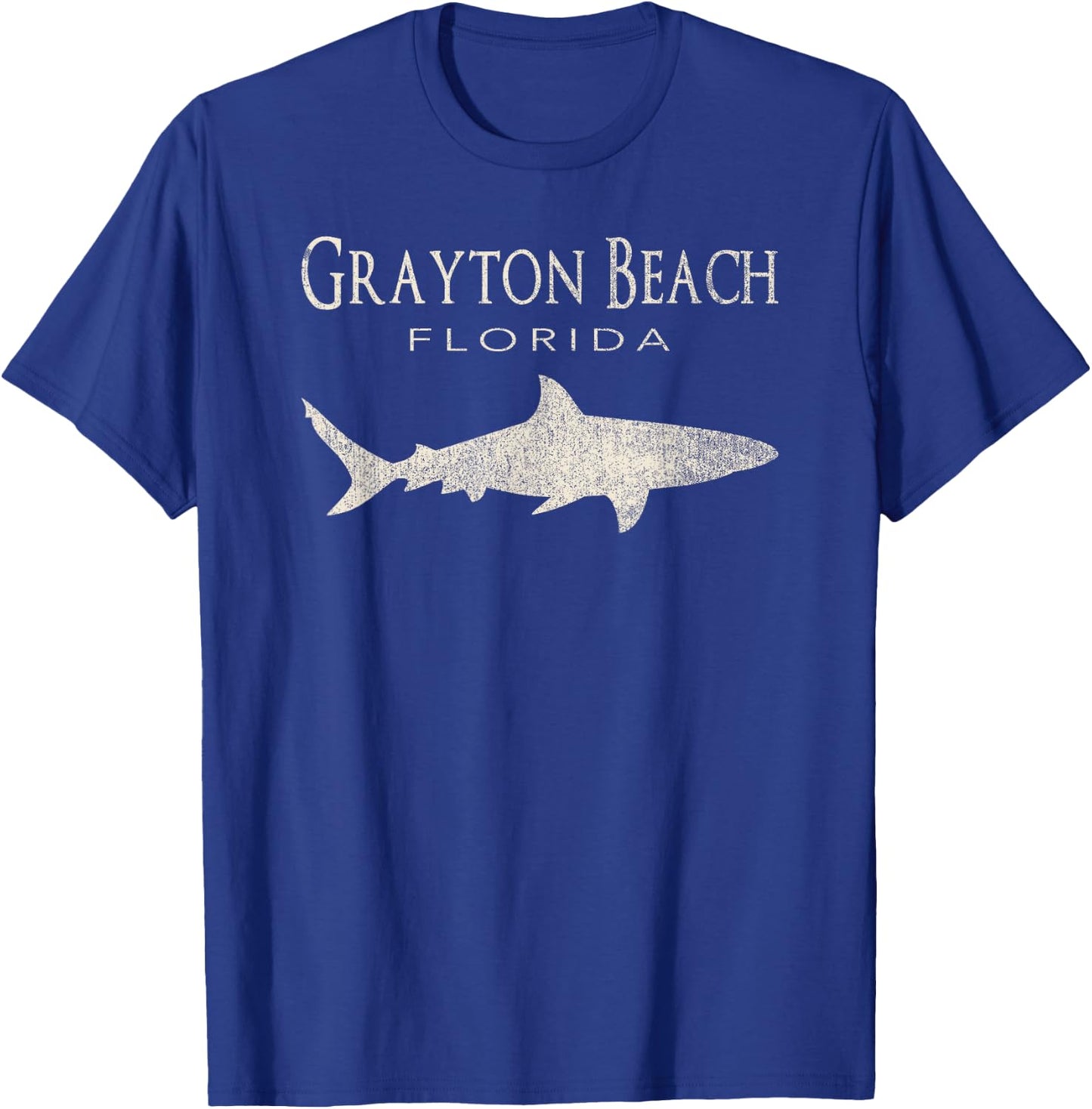 Retro Grayton Beach FL Shark Women Girls Kids T-Shirt - T-Shirt | Royal