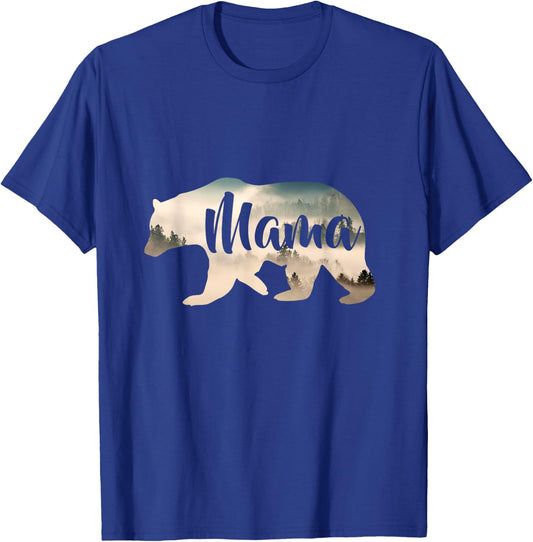 Women's Mama Bear & Forest Awesome Camping T-Shirt - T-Shirt | Royal