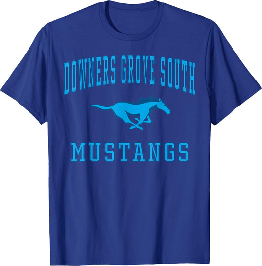 Downers Grove South High School Mustangs C1 T-Shirt - T-Shirt | Royal