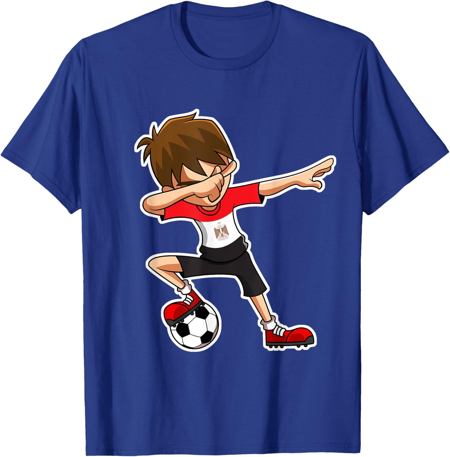 Dabbing Soccer Boy Egypt Jersey, Egyptian Kids Dab Gifts T-Shirt - T-Shirt | Royal