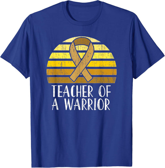 Teacher Of A Warrior Childhood Cancer Awareness Women T-Shirt - T-Shirt | Royal