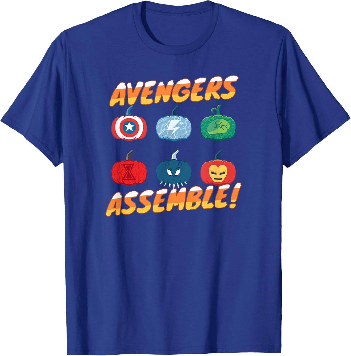 Marvel Avengers Assemble Pumpkin Heroes Halloween T-Shirt - T-Shirt | Royal