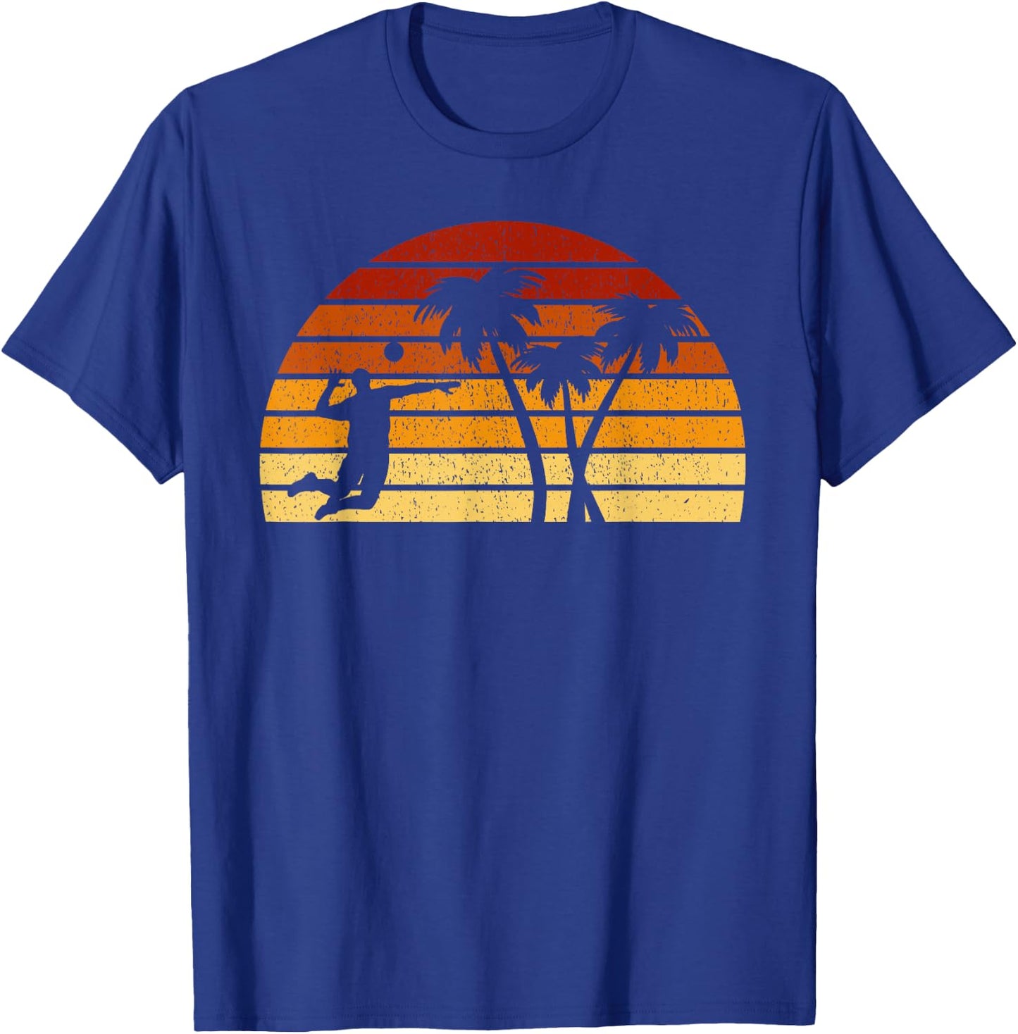 Vintage Sun Volleyball Gift Volleyball Players T-Shirt - T-Shirt | Royal