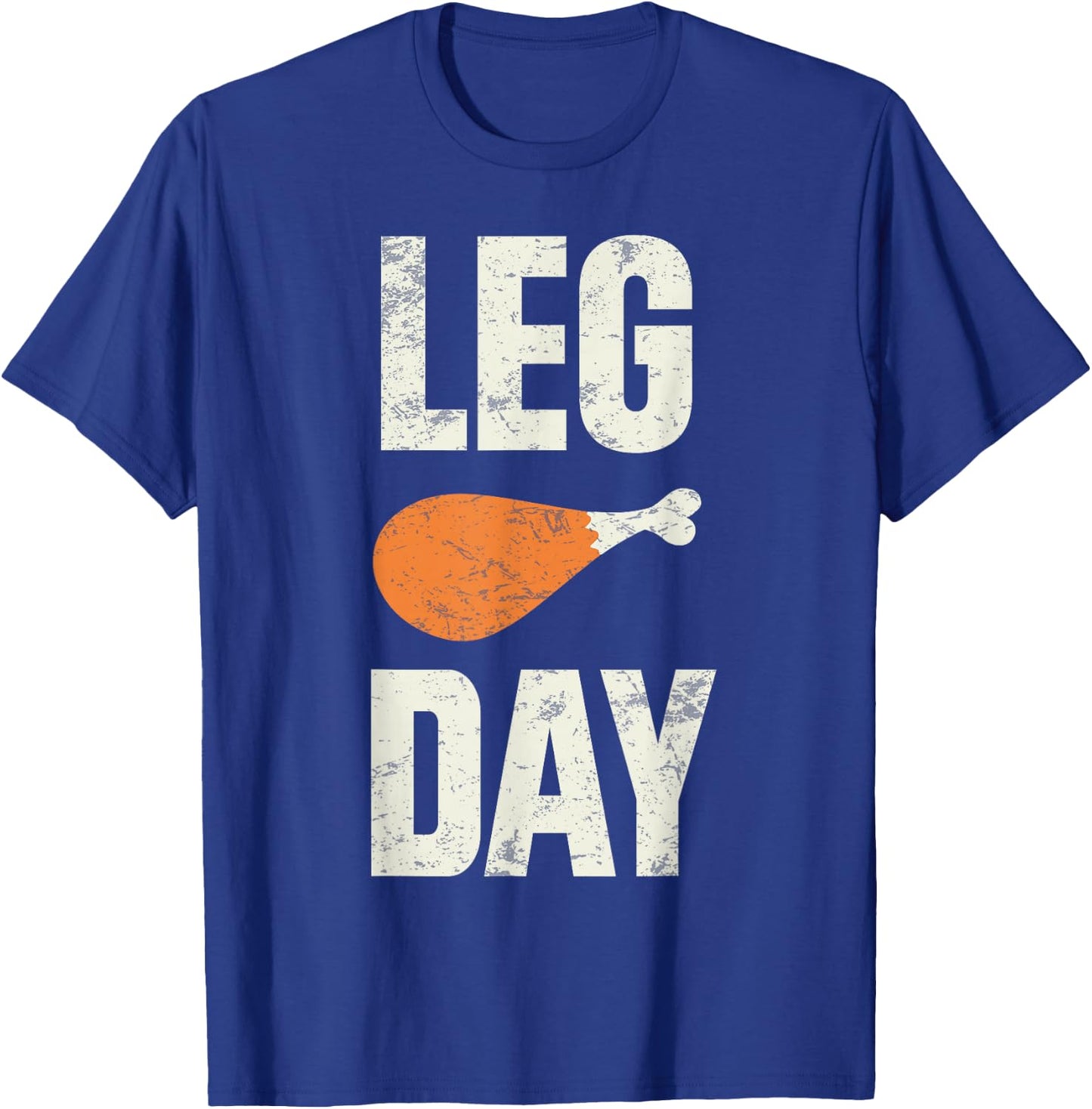 Funny Thanksgiving Leg Day Turkey Retro Black Short Sleeve -Adults Kids Small T-Shirt - T-Shirt | Royal