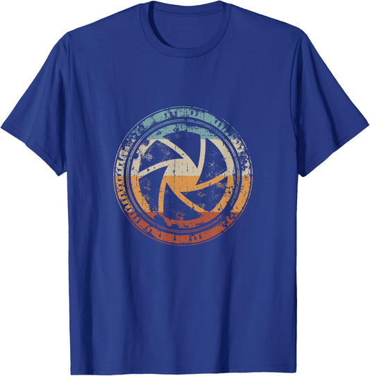 Vintage Camera lens aperture Iris icon for photographer T-Shirt - T-Shirt | Royal