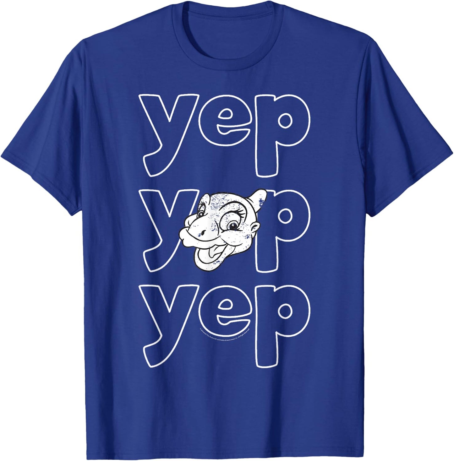 Land Before Time Ducky Yep Bubble Text Quote T-Shirt - T-Shirt | Royal